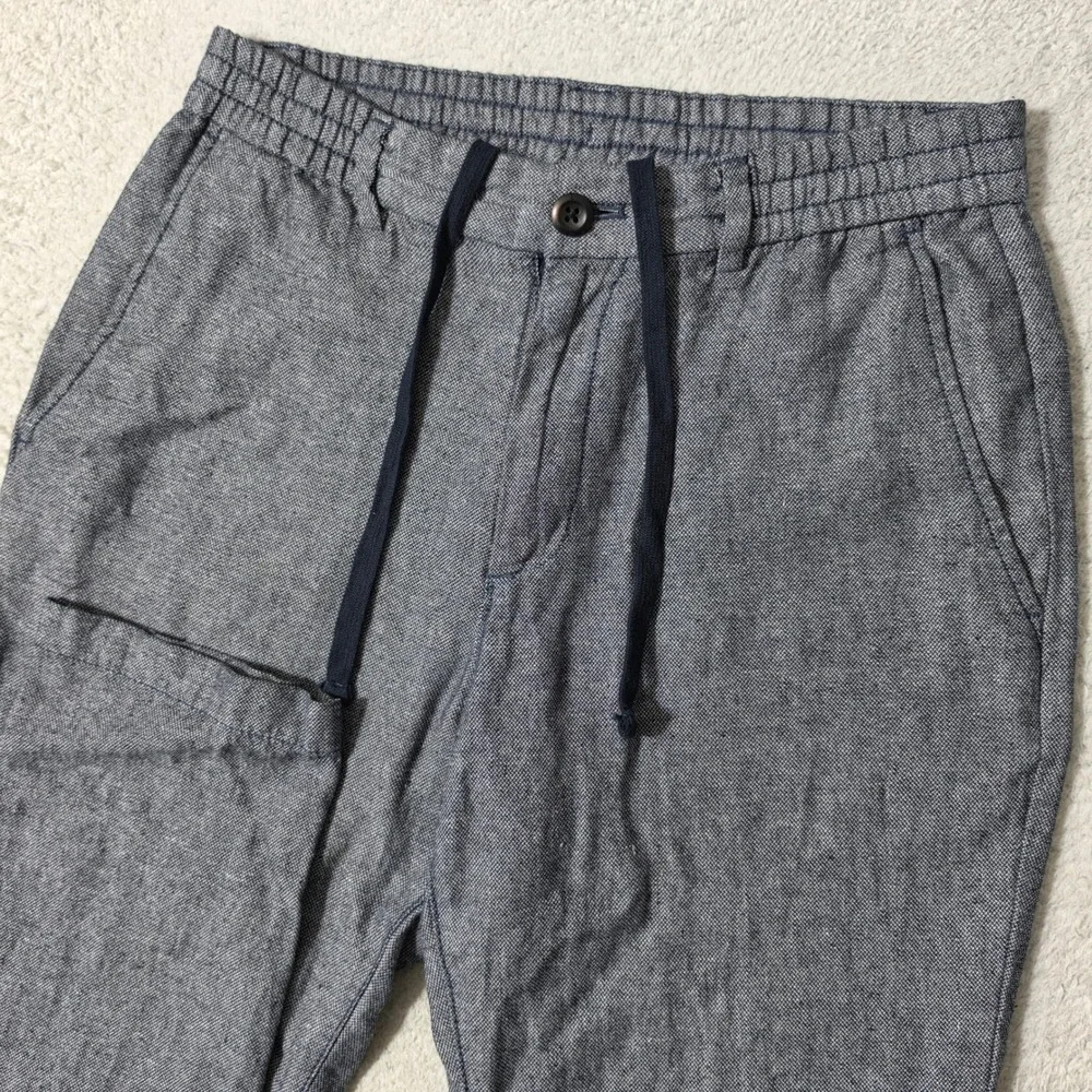 Banana Republic Athletic Linen Pants Mens 28/28 Preppy Navy Drawstring